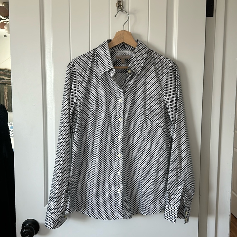 Banana Republic Teardrop Microprint Tailored Button Up Shirt